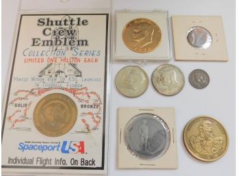 MIxed Lot Of Coins And Medals Tokens With Some Silver And Error Coin