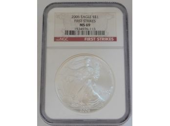 2006 American Eagle First Strikes NGC MS 69 Silver Dollar
