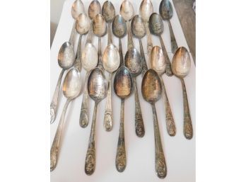 WM Rogers American President Silver Plated Commemorative Spoons 21 Spoons