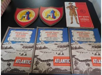 1950 Boy Scout Jamboree At Valley Forge Park Plaques, Maps And Merit Badge Book