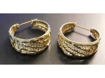 14 KT Gold Earrings 5.5 Grams Maker Mark KC