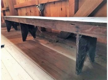 Vintage Wooden Bench - 10 Ft X 11.5 In X 18 In
