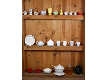 Glassware, Porcelain, Teapot, Pitchers, Jars With Lids, Soup Server With Ladle, Platters, Bowls, Cups