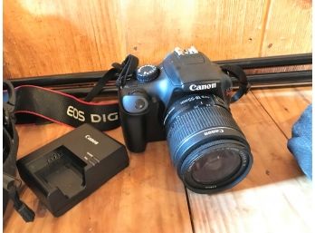 Canon EOS Rebel T3 Digital SLR Camera - Tested And Working - With Stand, Charger, Accessories