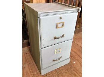 Vintage Painted Wooden File Cabinet - 16 X 16 X 28 In