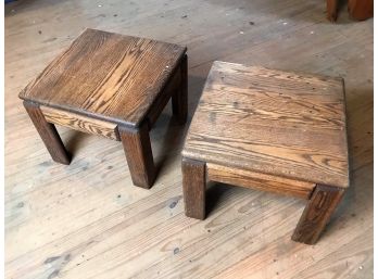 Two Vintage Wooden Stools