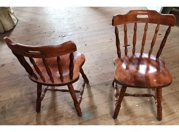 Vintage Wooden Chairs - Set Of Two - Each Is 19 X 17 X 31 In.