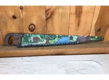Vintage Painted Saw Hanging Decoration