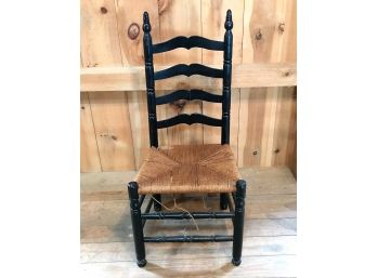 Woven Chair - 16 X 16 X 45 In - Black And Tan