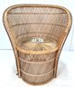 Boho Fabulous Vintage Wicker Barrel Bucket Chair #2