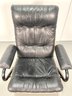 Vintage 1970s ChairWorks Black Leather Reclining Lounge Chair