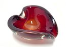 Vintage Mid Century MURANO Heart Shaped Glass Bowl