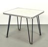 Vintage 1950s MCM Metal Hairpin Leg And Formica Top Small Table