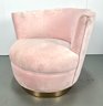 Contemporary Modern Pink Swivel Club Chair