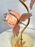 Spectacular Vintage 1980s Glass Petals Flower Table Lamp #1