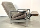 Vintage 1970s Reclining Chrome Arm Lounge Chair