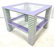 WOW! Vintage Layered Acrylic Stacked Multi-colored 2 Tiered Table Glass Top