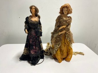 Rare Pair Of Antique French Wax Dolls