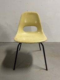 Mid Century Modern Yellow Fiberglass Shell Chair