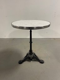 Vintage Cast Iron Base Marble Top Bistro Table