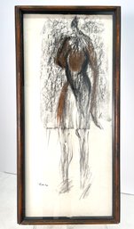 Mid Century Modern Large Signed Drawing 1964