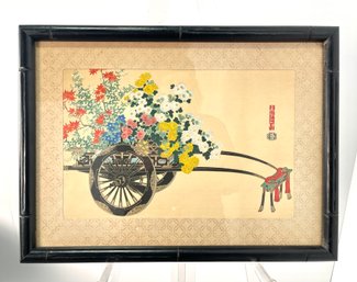 Mid Century Japanese Woodblock Print By Kin-u Takeshita #1