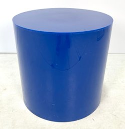 Vintage 1970s Blue Acrylic Lucite Drum Table