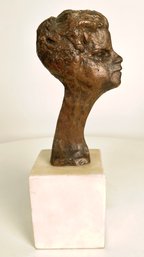 Mid Century Modern Bronze Bust Sculpture