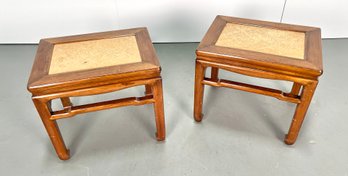 Vintage 1960s Pair Of  Chinese Hardwood Tables
