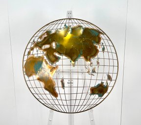 Vintage World Globe Metal Wall Sculpture