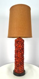 MCM Vintage Orange Table Lamp With Shade