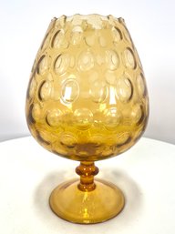 Vintage MCM Optic Amber Glass Bowl