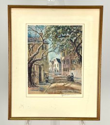 Vintage Mid Century Scenic Lithograph Signed Elizabeth O'Neill Verner