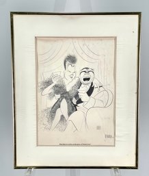 Vintage Framed Print 'private Lives' By Al Hirschfeld, Signed.