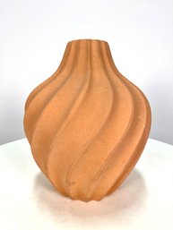 Vintage 1980s Large Ceramic Twist Vase