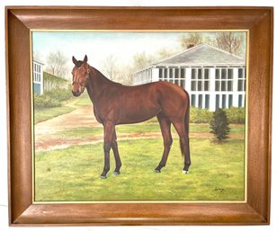Vintage Horse Painting, Signed.
