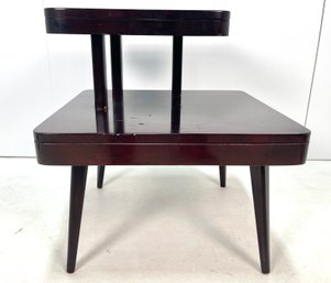 Mid Century Modern 1950s 2 Tier Wood Table #1