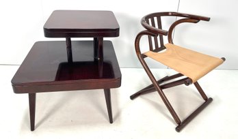 Mid Century Modern 1950s 2 Tier Wood Table #2
