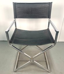Vintage Chrome Director's Chair In The Style Of Milo Baughman