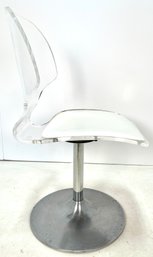 Vintage Lucite Swivel Pedestal Desk Chair