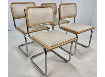 Mid Century Modern MCM Set Of 4 Wood Insert Marcel Breuer Style Cesca Chairs