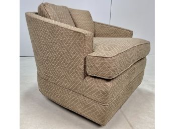 Vintage Upholstered Large Swivel Lounge Chair