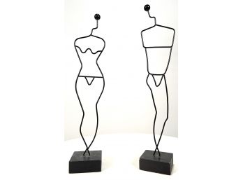 Vintage Ikea Figural Wire Sculptures, Male & Female