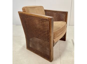 Mid Century Modern MCM Woven Cane Side Lounge Chair