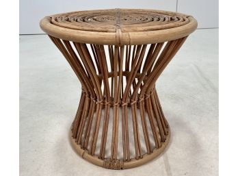 Vintage Mid Century Rattan Hourglass Form Small Table