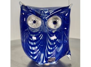 Vintage Murano Italy Cenedese Art Glass Owl
