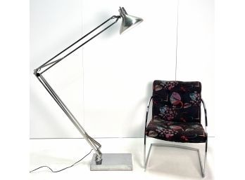 GIANT Vintage 1970s Chrome Metal Cantilever Floor Lamp - Works Great!