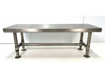 Vintage Contemporary Modern METRO Stainless Steel Bench