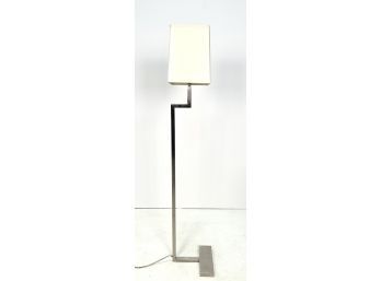 Contemporary MCM Style Brushed Silver Floor Lamp