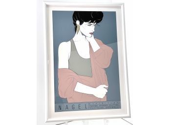 Vintage 1980s Patrick NAGEL Exhibition Poster 11th Street Gallery - Santa Monica In Newer Frame #3